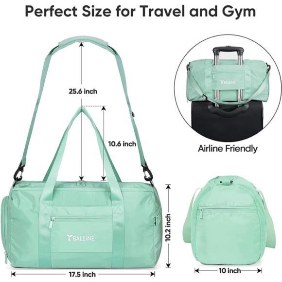 BALEINE Unisex Gym Bag for Sports,Waterproof W/ Shoe and Wet Clothes Compartment - Picture 6 of 6